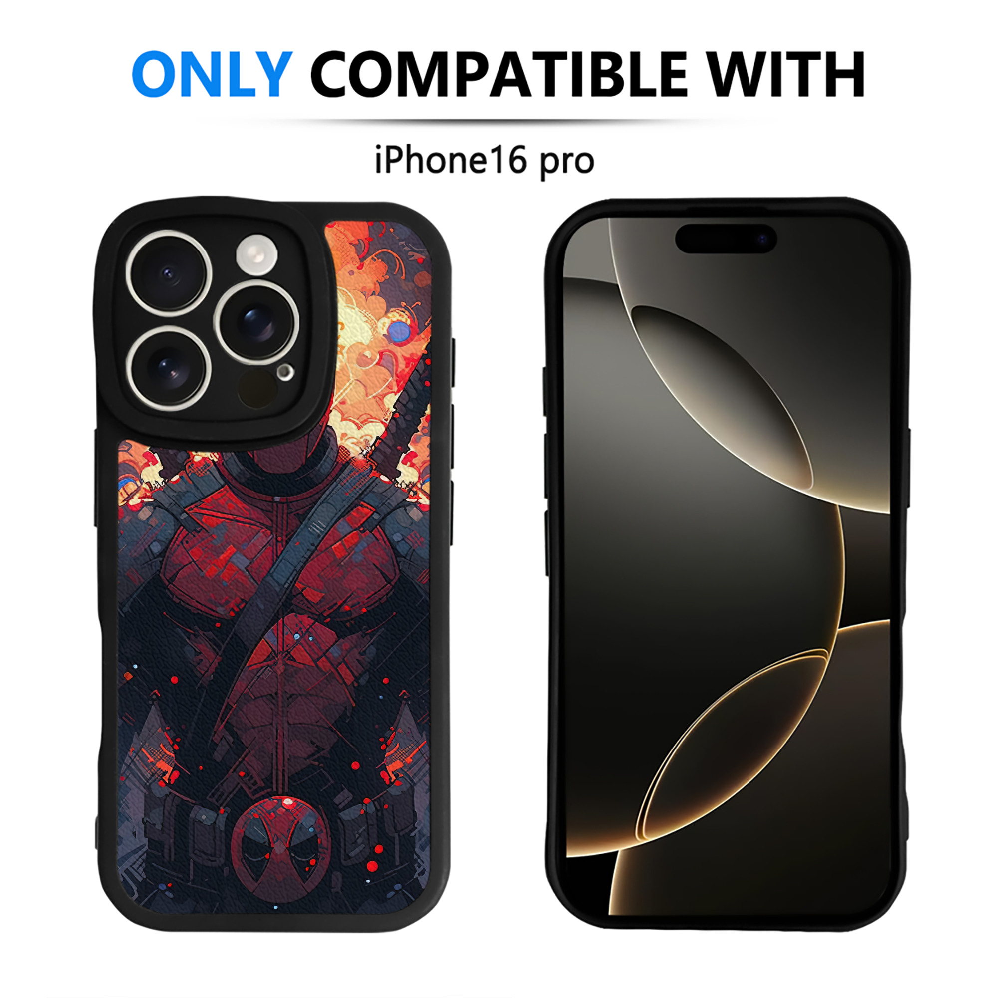 （画像用） Deadpool デッドプール 【iPhone 16シリーズ対応】シリコンスマホケース（レザー調） 材質：シリコン